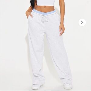 Grey and Blue Flare SweatPants